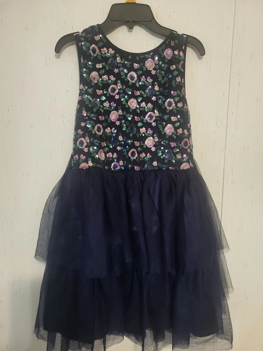 Girls Excellent Condition Navy Tulle And Sequin Dress Size 14 Brand Lilt